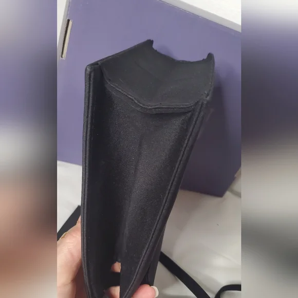 NWT STUART WEITZMAN-Small-black Fabric bag -magnetic snap crossbody evening bag - Picture 9 of 13